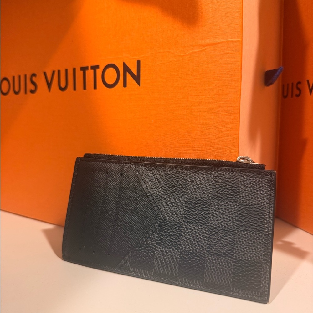 Louis Vuitton Black Damier Coin/Card Holder